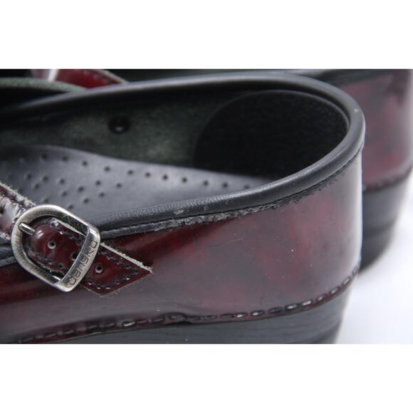 Dansko Marcelle Clogs Shoes Womens EU37 US 7 Mary Jane Burgundy Nursing Slip On - Picture 6 of 10